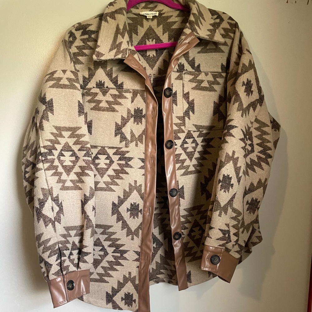 Brown Aztec Shacket (Large)